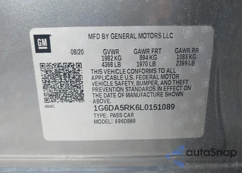 2020 Cadillac Ct4 Luxury из США, поврежденный, VIN 1G6DA5RK6L0151089